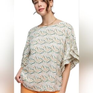 Easel Summer Top SZ M Green Yellow